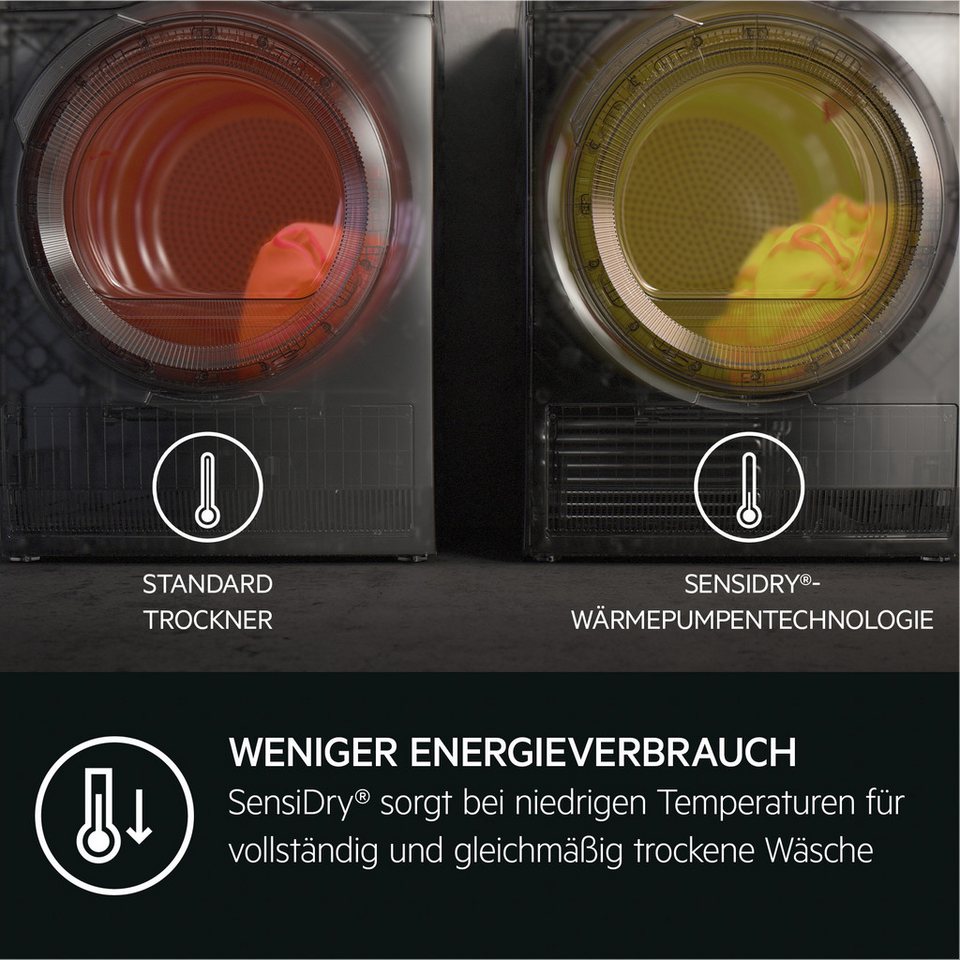 AEG Wärmepumpentrockner 7000 SensiDry® TR7T60680 916900044 SensiDry®: mit der Wärmepumpentechnologie weniger Energieverbrauch ... mehr