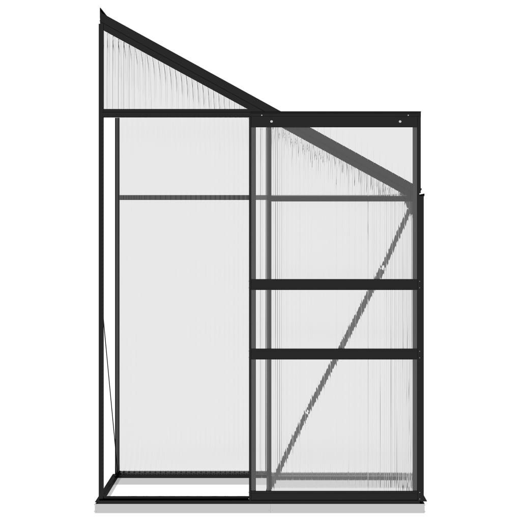 vidaXL Gewächshaus Anlehngewächshaus Anthrazit Aluminium 1,44 m³