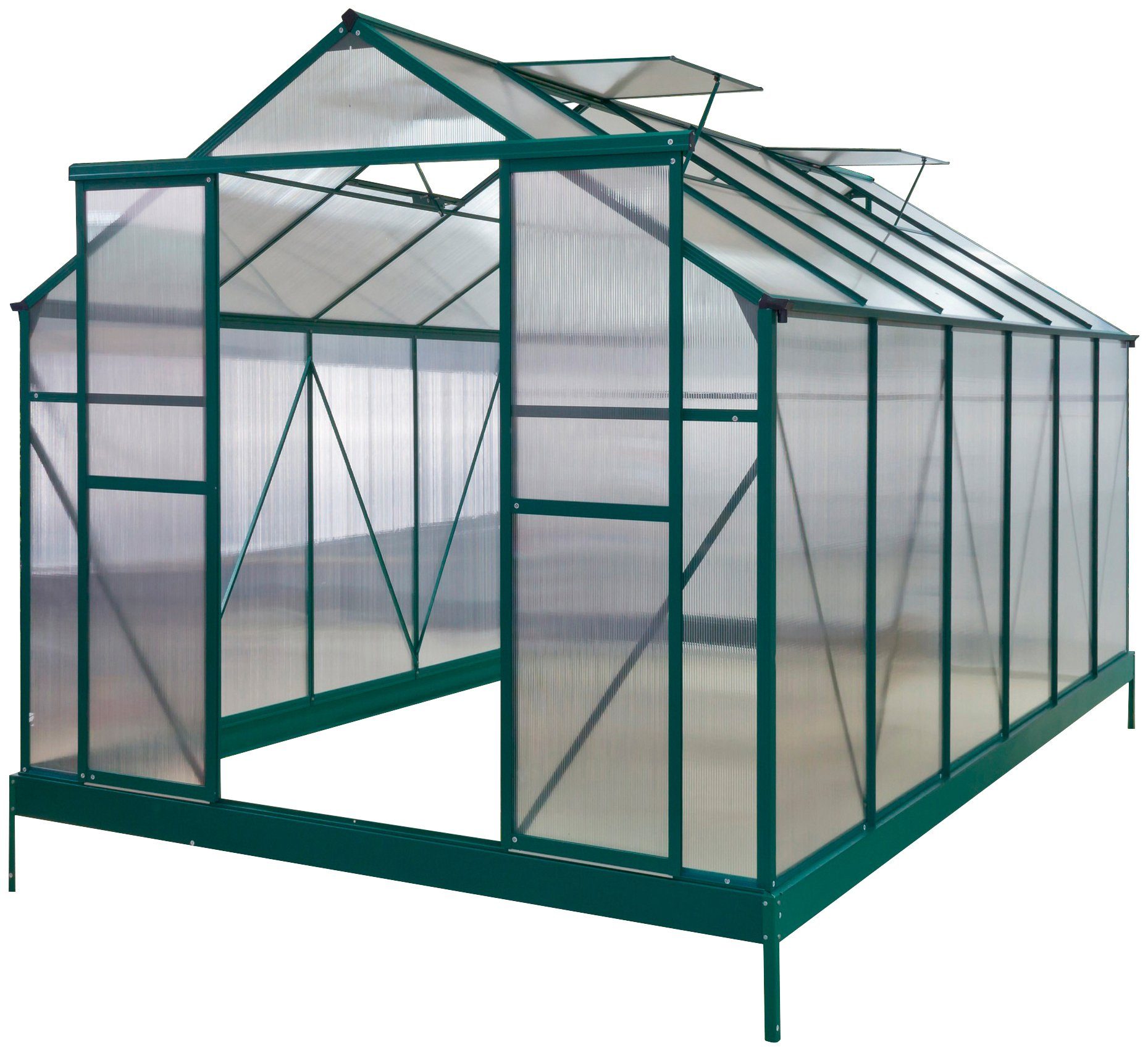 KONIFERA Gewächshaus Asti 4300, BxTxH: 244 x 437 x 215 cm, 6 mm Wandstärke, Komplett-Set