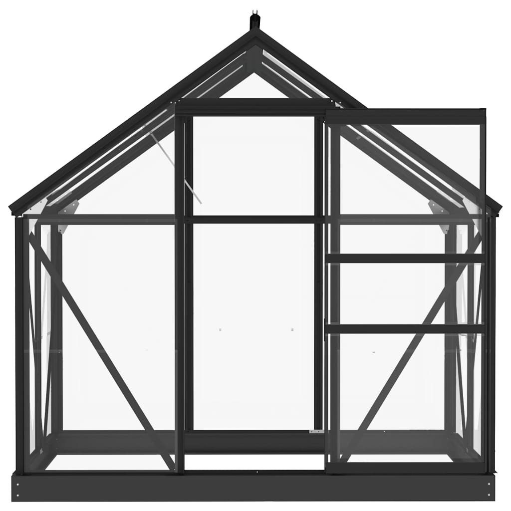 vidaXL Gewächshaus Glas Gewächshaus Anthrazit 155x103x191 cm Aluminium