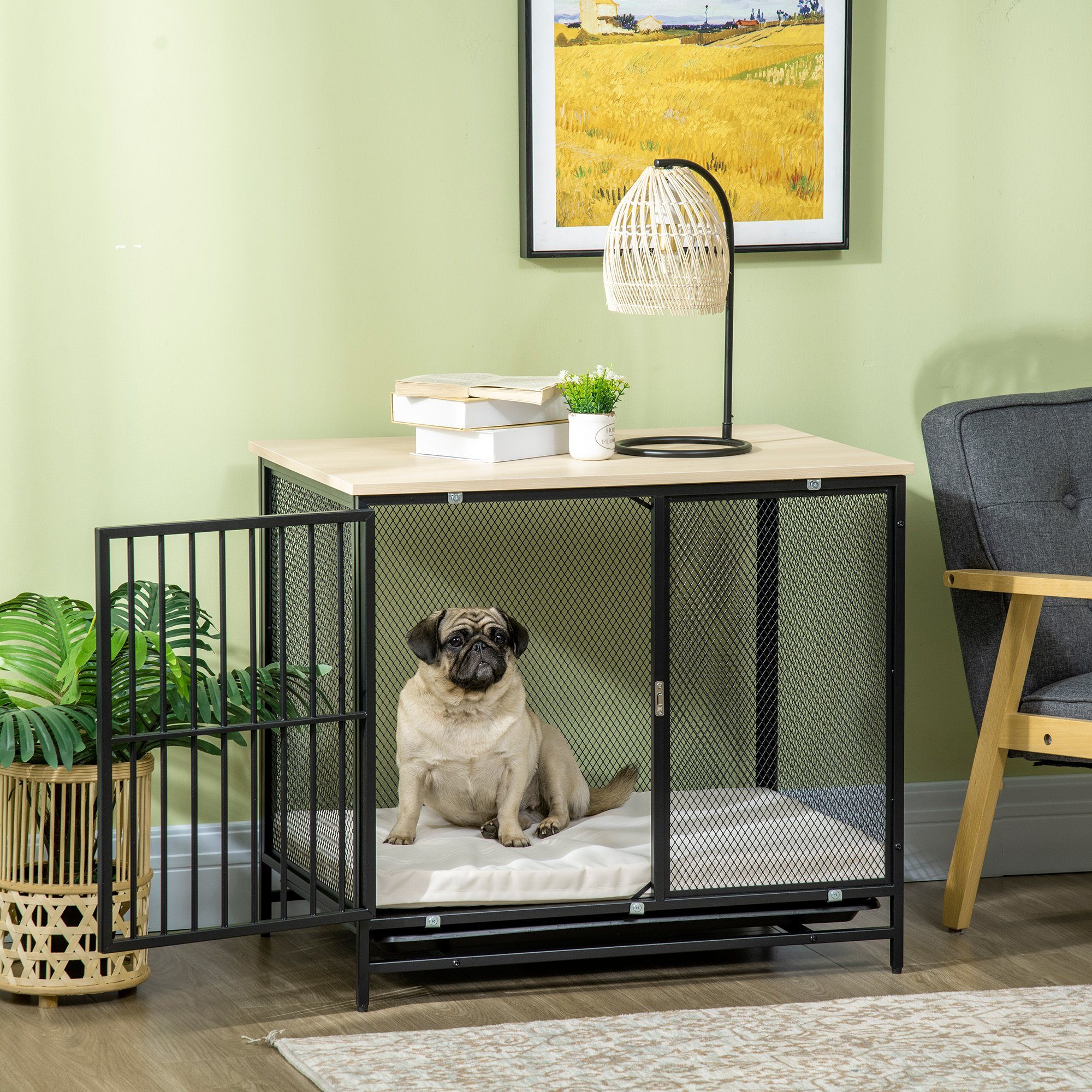 PawHut Hundehütte Hundekäfig, BxTxH: 80x55x71 cm