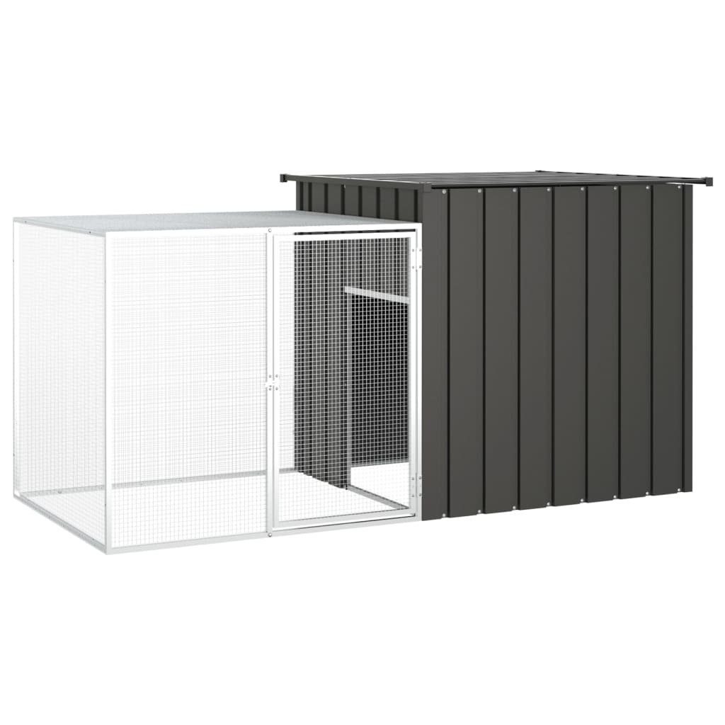 vidaXL Hühnerstall Hühnerkäfig Anthrazit 200x91x100 cm Verzinkter Stahl