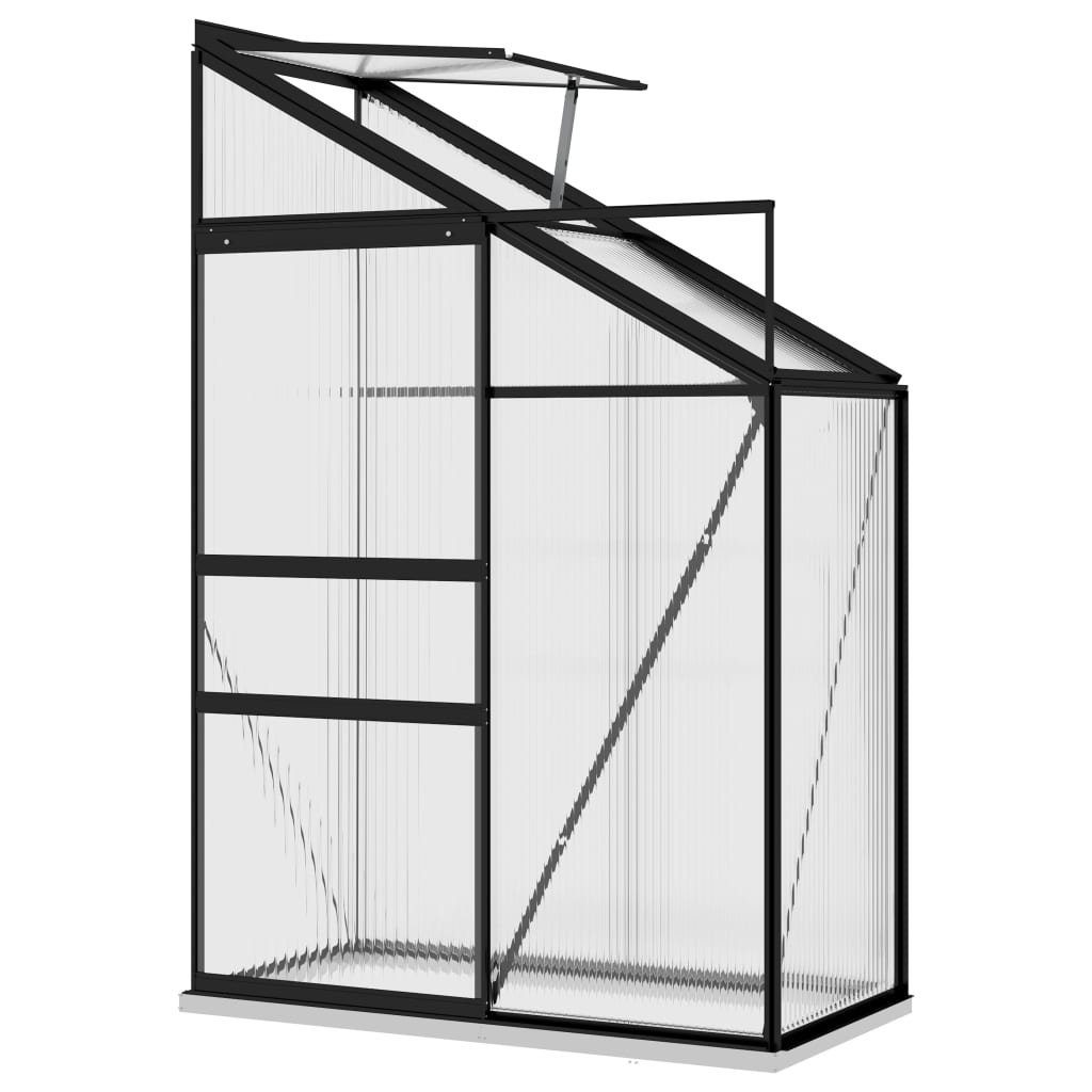 vidaXL Gewächshaus Anlehngewächshaus Anthrazit Aluminium 1,44 m³