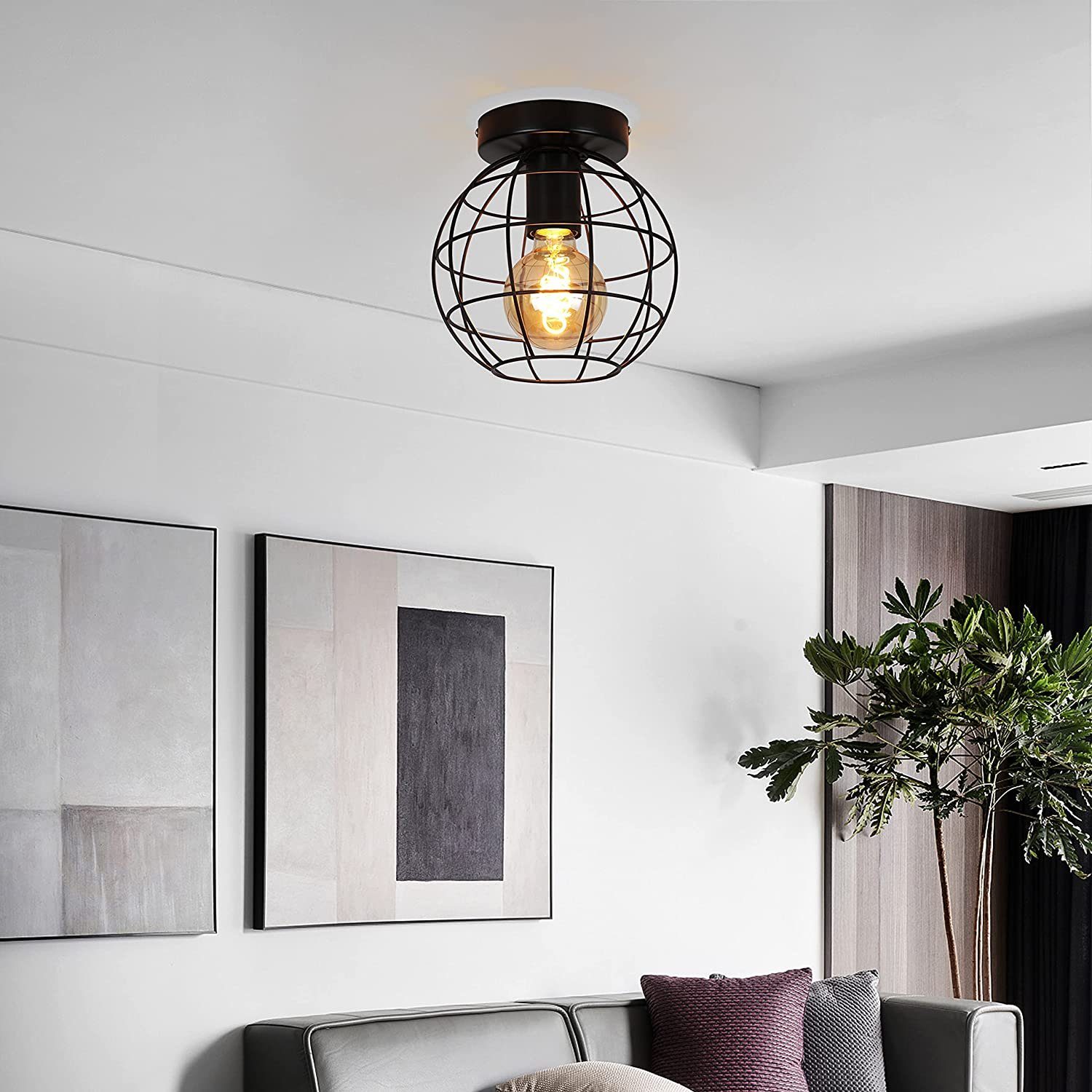 ZMH Deckenleuchte Deckenleuchte vintage Deckenlampe flur, LED wechselbar, Deckenlampe