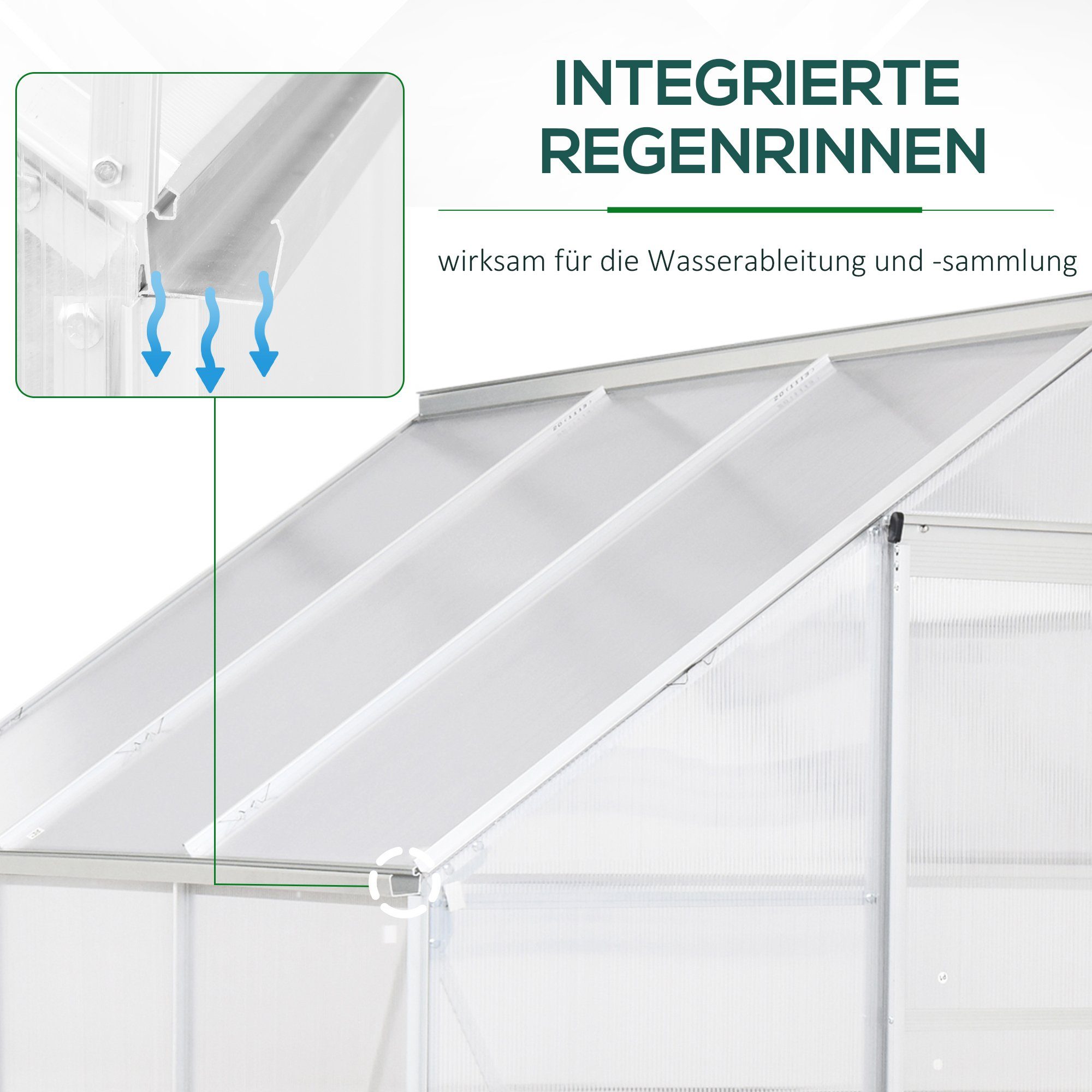 Outsunny Gewächshaus Gewächshaus mit Alu-Gestell