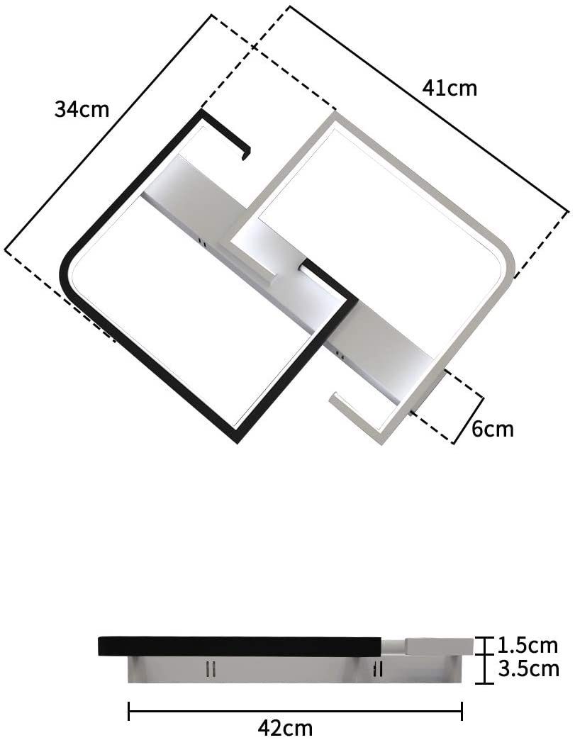 ZMH LED Deckenleuchte Deckenlampe dimmbar mit Fernbedienung für Schlafzimmer Flur, Hochwertige Lampenperlen, LED fest integriert, 3000-6500k