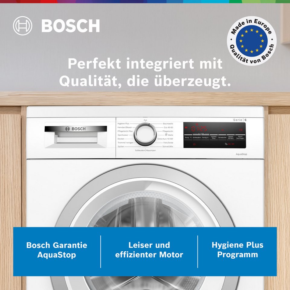 BOSCH Waschmaschine Serie 6 WUU28T70 unterbaufähig, Speed Perfect, Hygiene Plus, großes LED-Display ... mehr