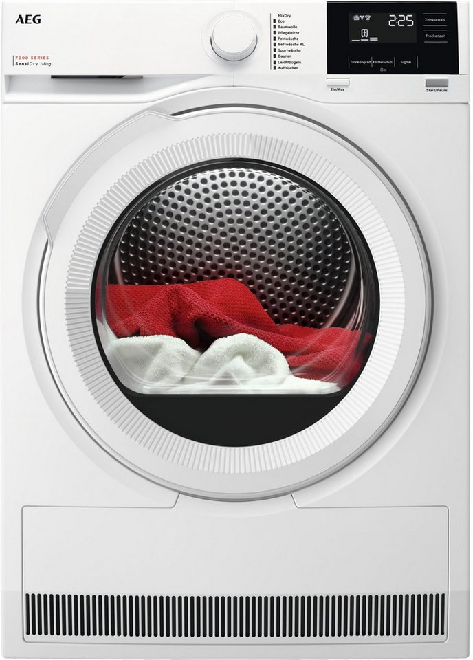 AEG Wärmepumpentrockner 7000 SensiDry® TR7T60680 916900044 SensiDry®: mit der Wärmepumpentechnologie weniger Energieverbrauch ... mehr