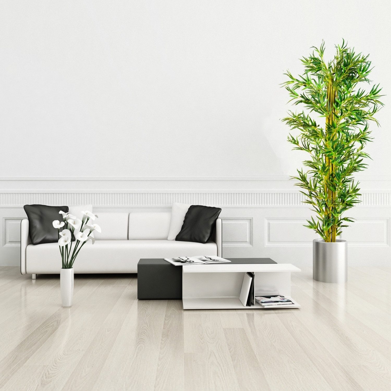 Kunstbaum Künstlicher Bambus Strauch Kunstbambus Deko Bambus, PLANTASIA, Höhe 160,00 cm, 160 cm, 1104 Blätter, Echtholzstamm, Größenwahl