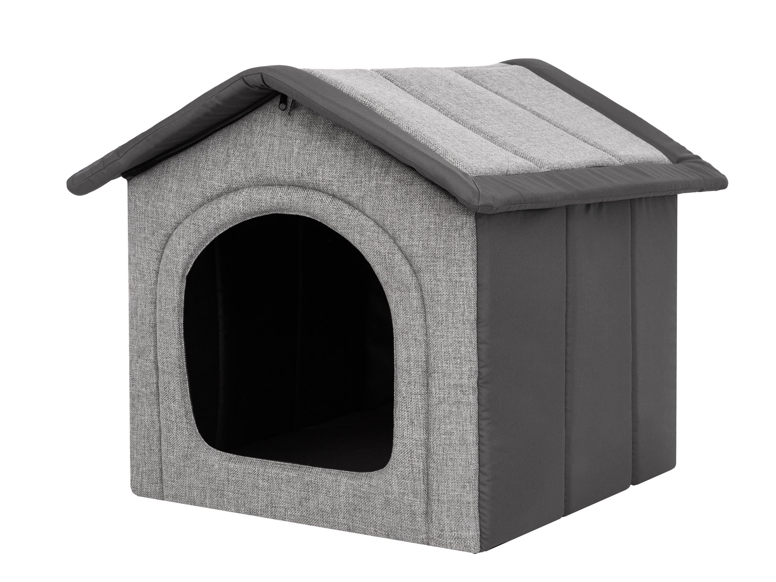 Bjird Tierhaus Hundehütte Inari, Waschbar bei 30 Grad, krazfest, made in EU, mit herausnehmbarem Dach