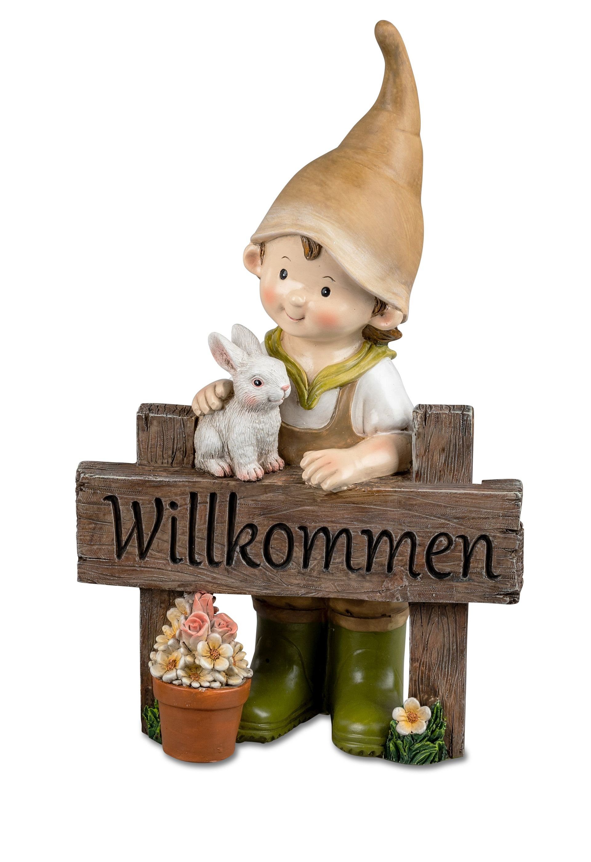 Small-Preis Gartenfigur Sommerkinder Gartenfiguren 37 cm hoch Junge oder Mädchen 692