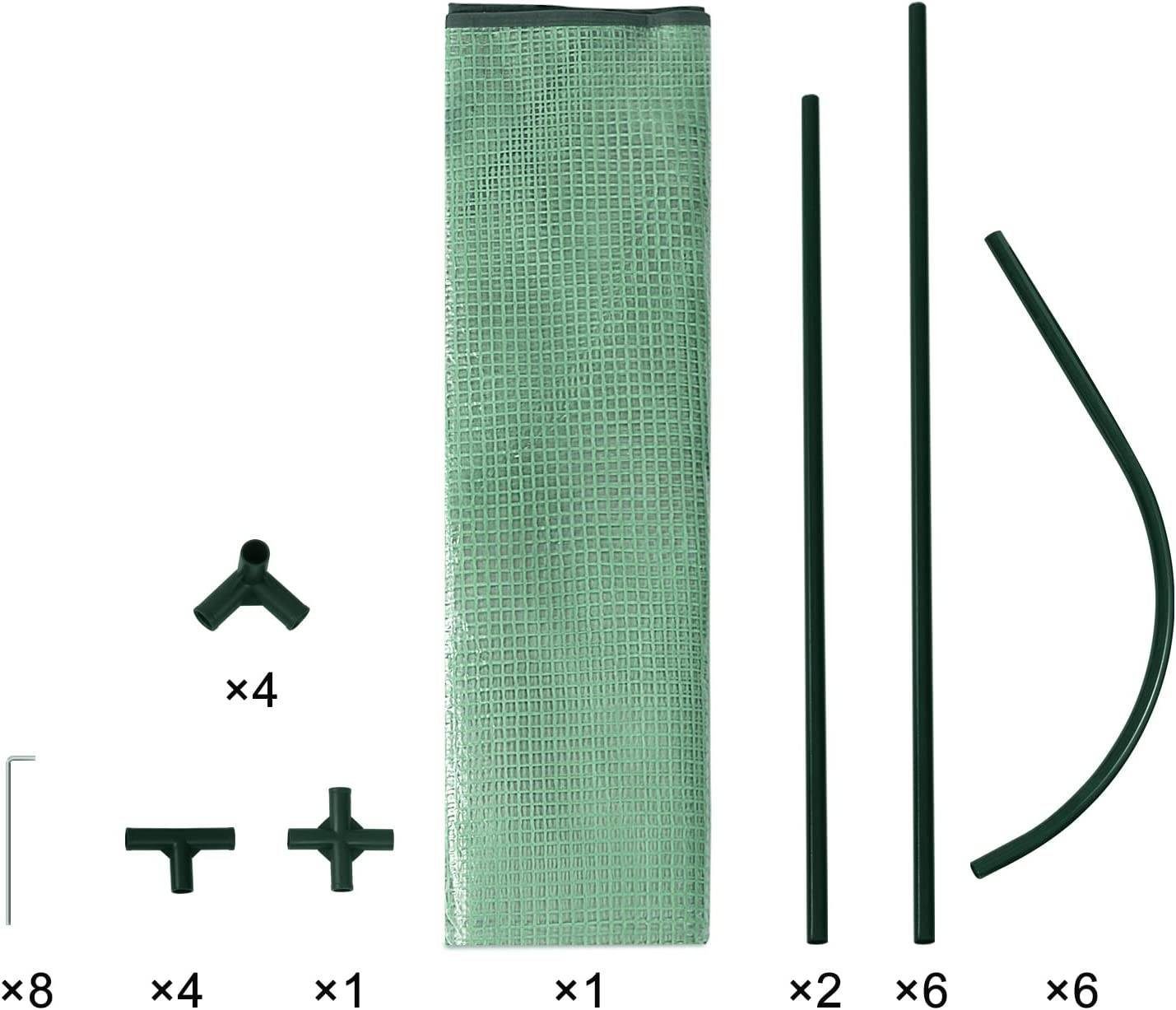 Woltu Gewächshaus, PE halbtransparent 130 g/m² 130x60x50 cm Grün