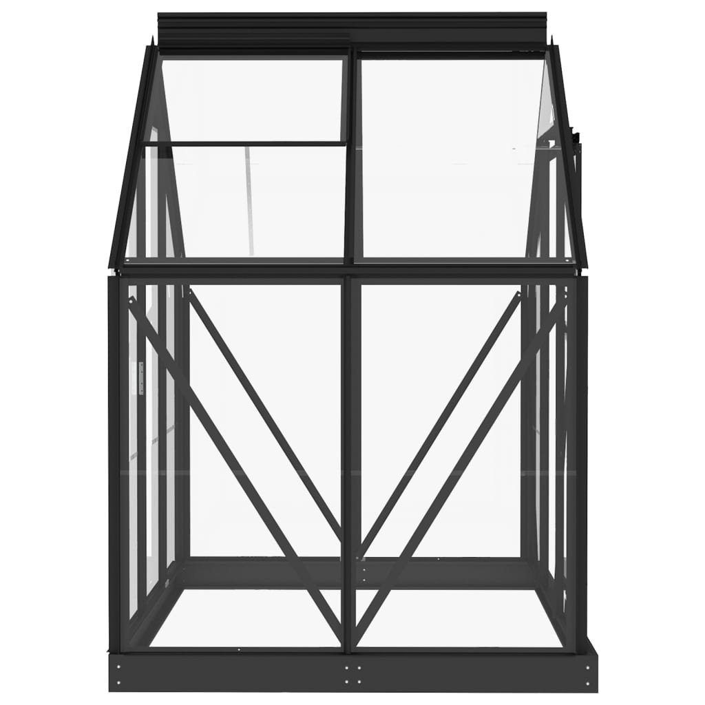 vidaXL Gewächshaus Glas Gewächshaus Anthrazit 155x103x191 cm Aluminium