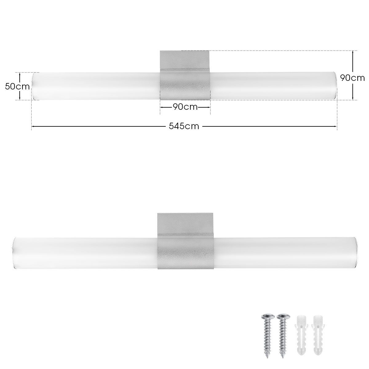 oyajia Spiegelleuchte 22W LED Spiegelleuchte, Wandleuchte Spiegel Frontleuchte Scheinwerfer, LED fest integriert, LED Wandleuchte Badezimmer Beleuchtung Schminklicht, Aufbaulampe Wand Make-up Kommode Ständer Licht