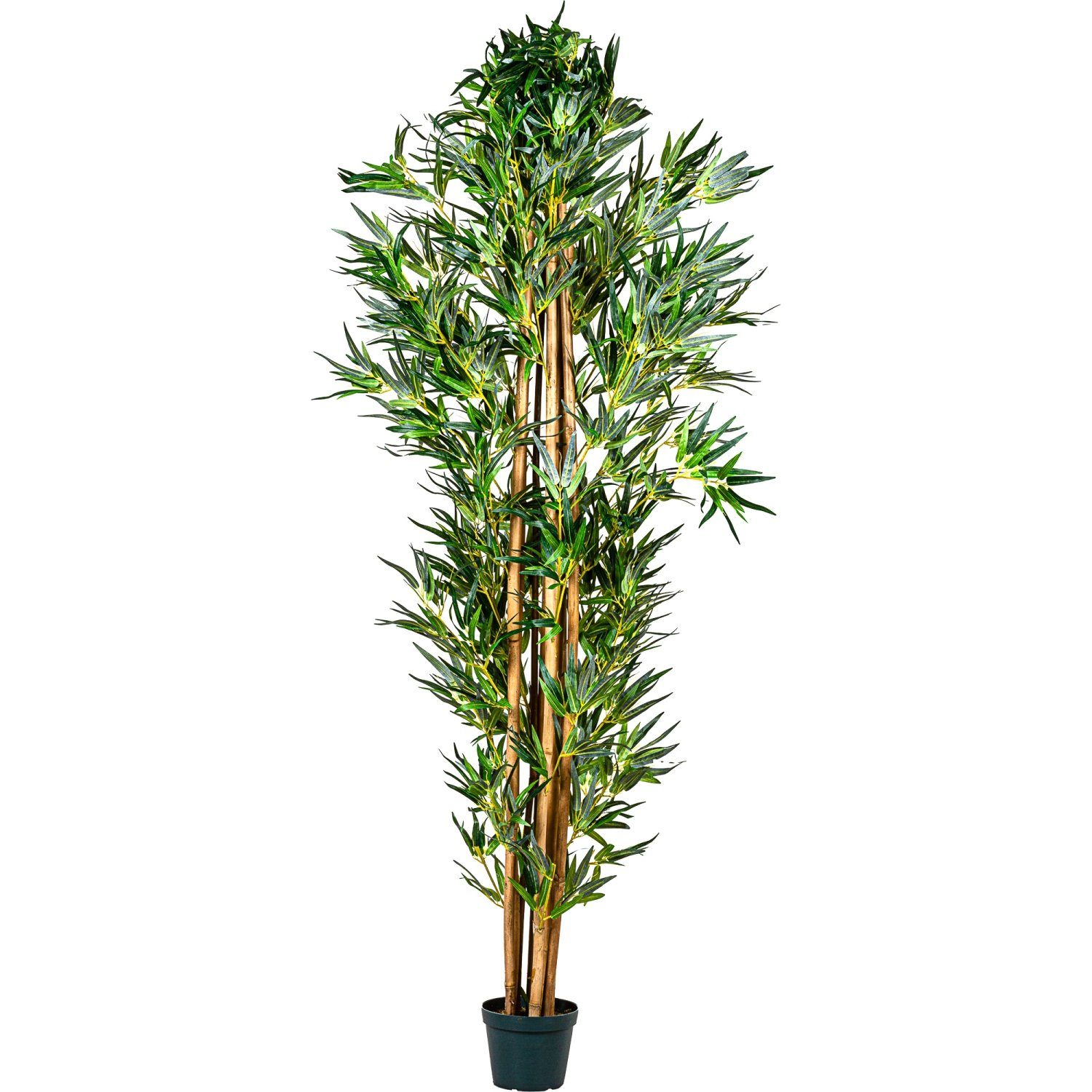 Kunstbaum Künstlicher Bambus Strauch Kunstbambus Deko Bambus, PLANTASIA, Höhe 160,00 cm, 160 cm, 1104 Blätter, Echtholzstamm, Größenwahl