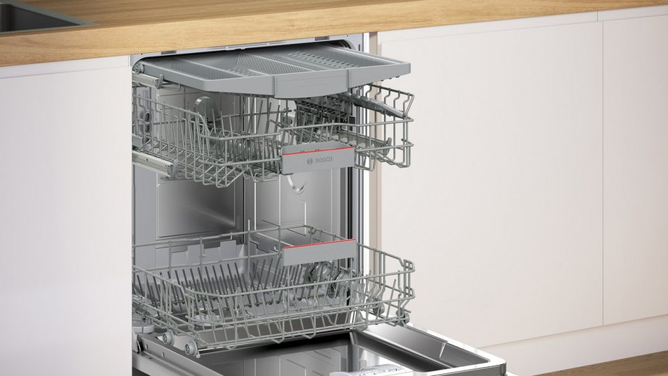 BOSCH vollintegrierbarer Geschirrspüler Serie 4 SMV4EVX09E Automatische Türöffnung für Effizienz, flexible Körbe & Schubladen ... mehr
