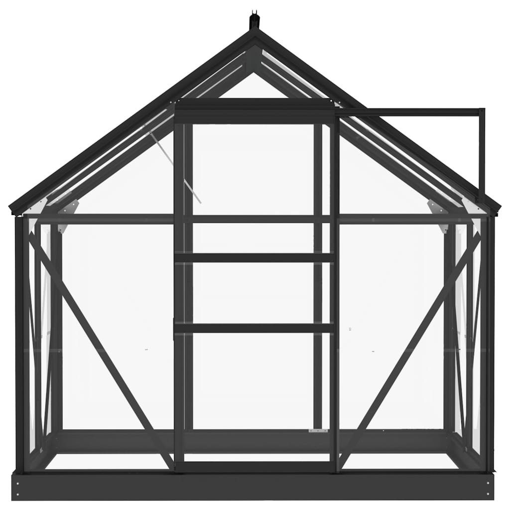 vidaXL Gewächshaus Glas Gewächshaus Anthrazit 155x103x191 cm Aluminium