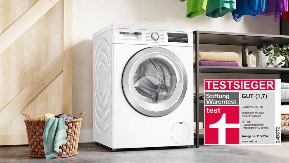 BOSCH Waschmaschine Serie 6 WUU28T70 unterbaufähig, Speed Perfect, Hygiene Plus, großes LED-Display ... mehr