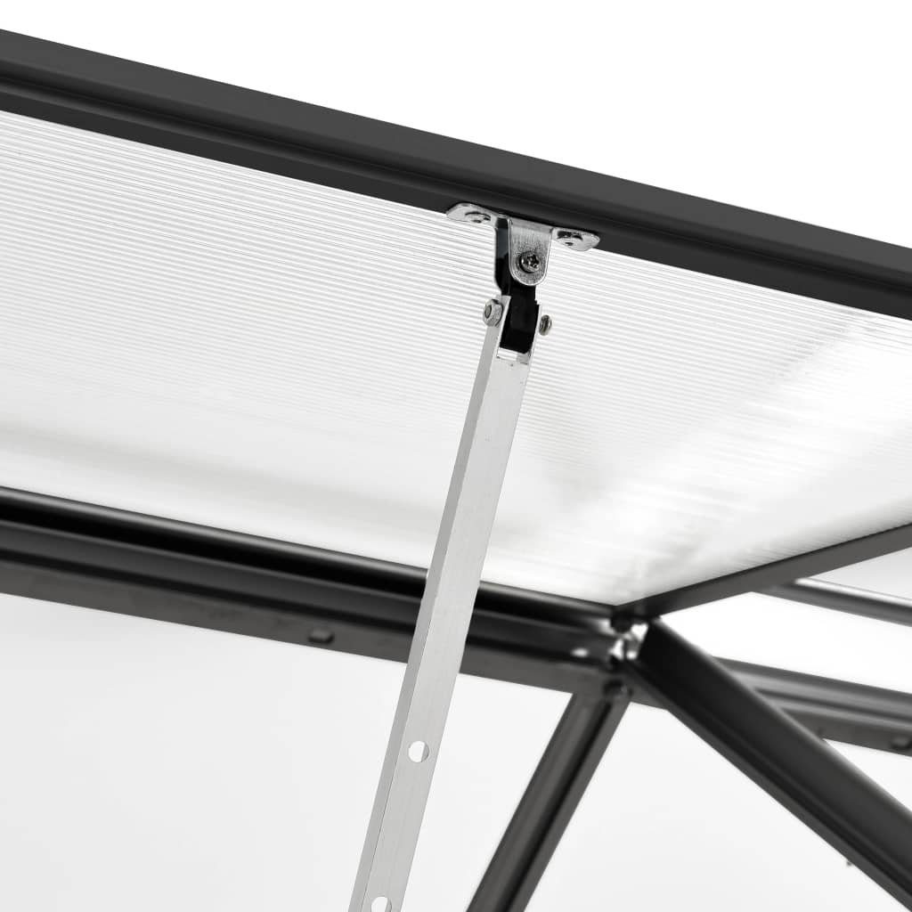 vidaXL Gewächshaus Anlehngewächshaus Anthrazit Aluminium 1,44 m³