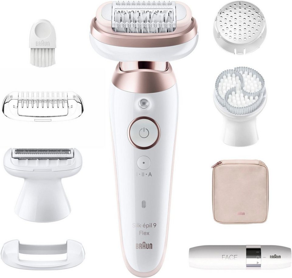BRAUN Epilierer Silk-épil Flex 9 9-360 mit Rasier-, Trimmer- & Peelingaufsatz, Mini-Rasierer für das Gesicht ... mehr