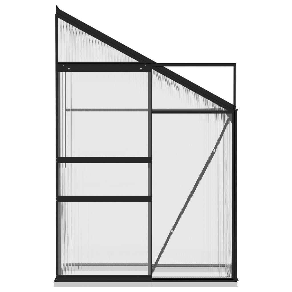 vidaXL Gewächshaus Anlehngewächshaus Anthrazit Aluminium 1,44 m³