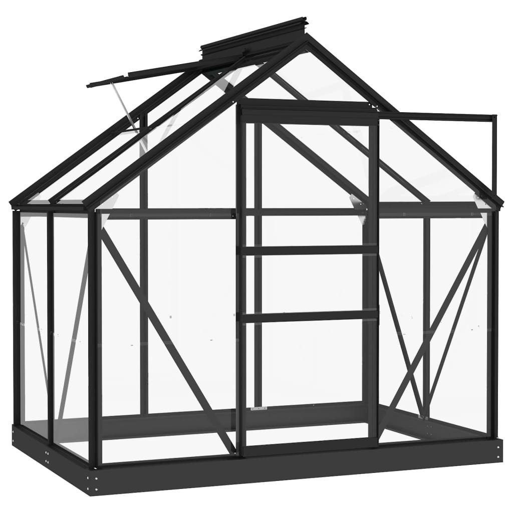 vidaXL Gewächshaus Glas Gewächshaus Anthrazit 155x103x191 cm Aluminium