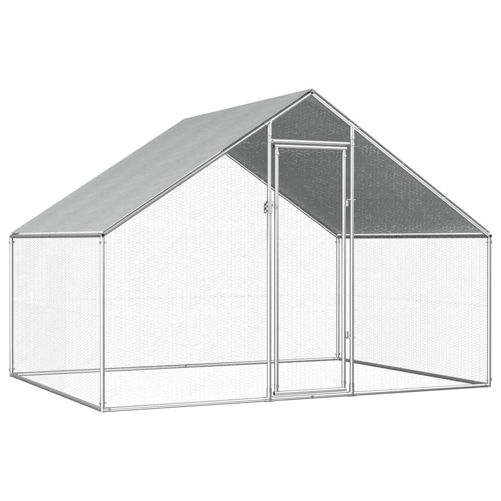 vidaXL Hühnerstall Outdoor-Hühnerkäfig 2,75x2x1,92 m Verzinkter Stahl