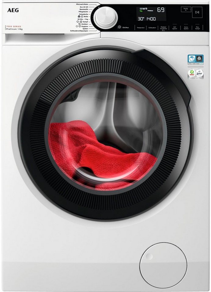 AEG Waschmaschine 7000 LR7A70490 ProSteam - Dampf-Programm für 96 % weniger Wasserverbrauch ... mehr