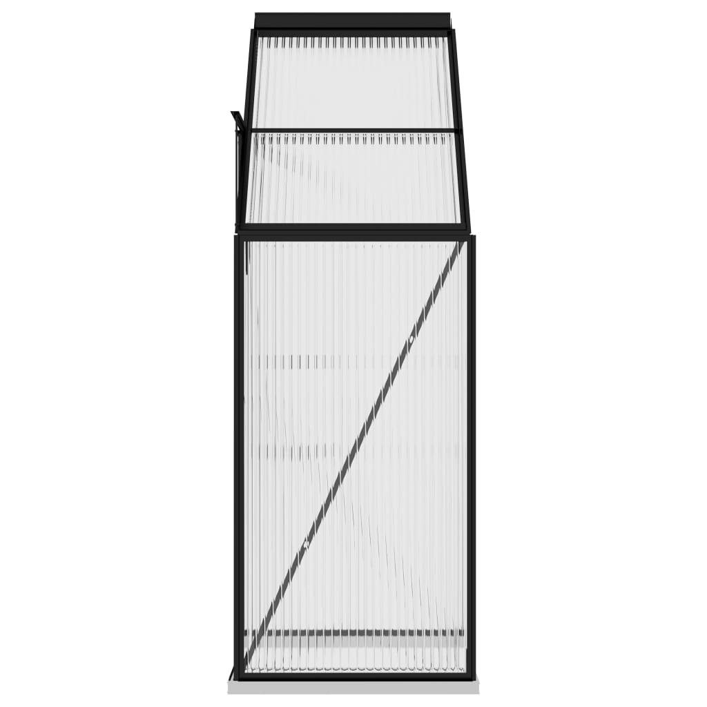 vidaXL Gewächshaus Anlehngewächshaus Anthrazit Aluminium 1,44 m³