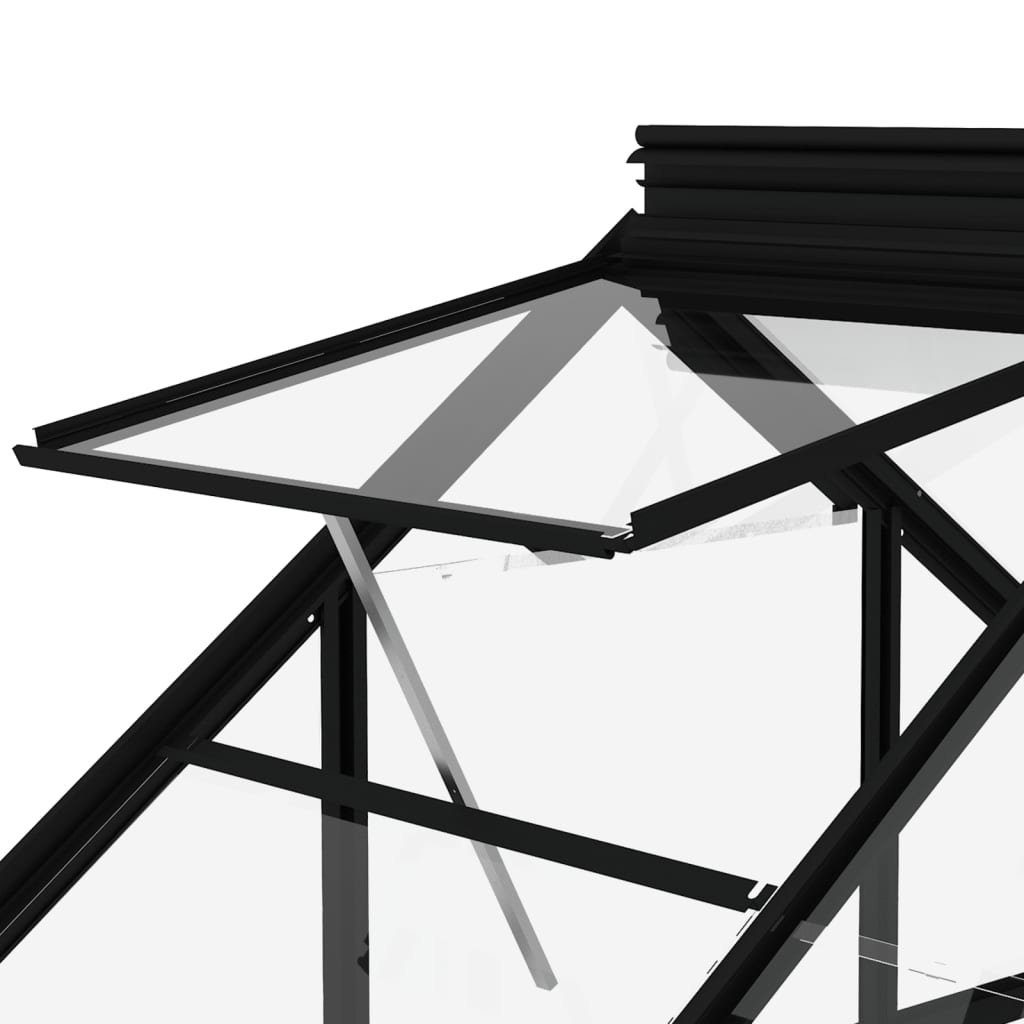 vidaXL Gewächshaus Glas Gewächshaus Anthrazit 155x103x191 cm Aluminium