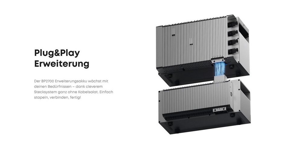 ANKER Balkonkraftwerk SOLIX BP2700 2688Wh Erweiterungsbatterie für Solix Solarbank 2/3 (Stromspeicher), LiFePO44, 16VDC, IP65 Schutz, Plug and Play, für Balkonkraftwerk ... mehr
