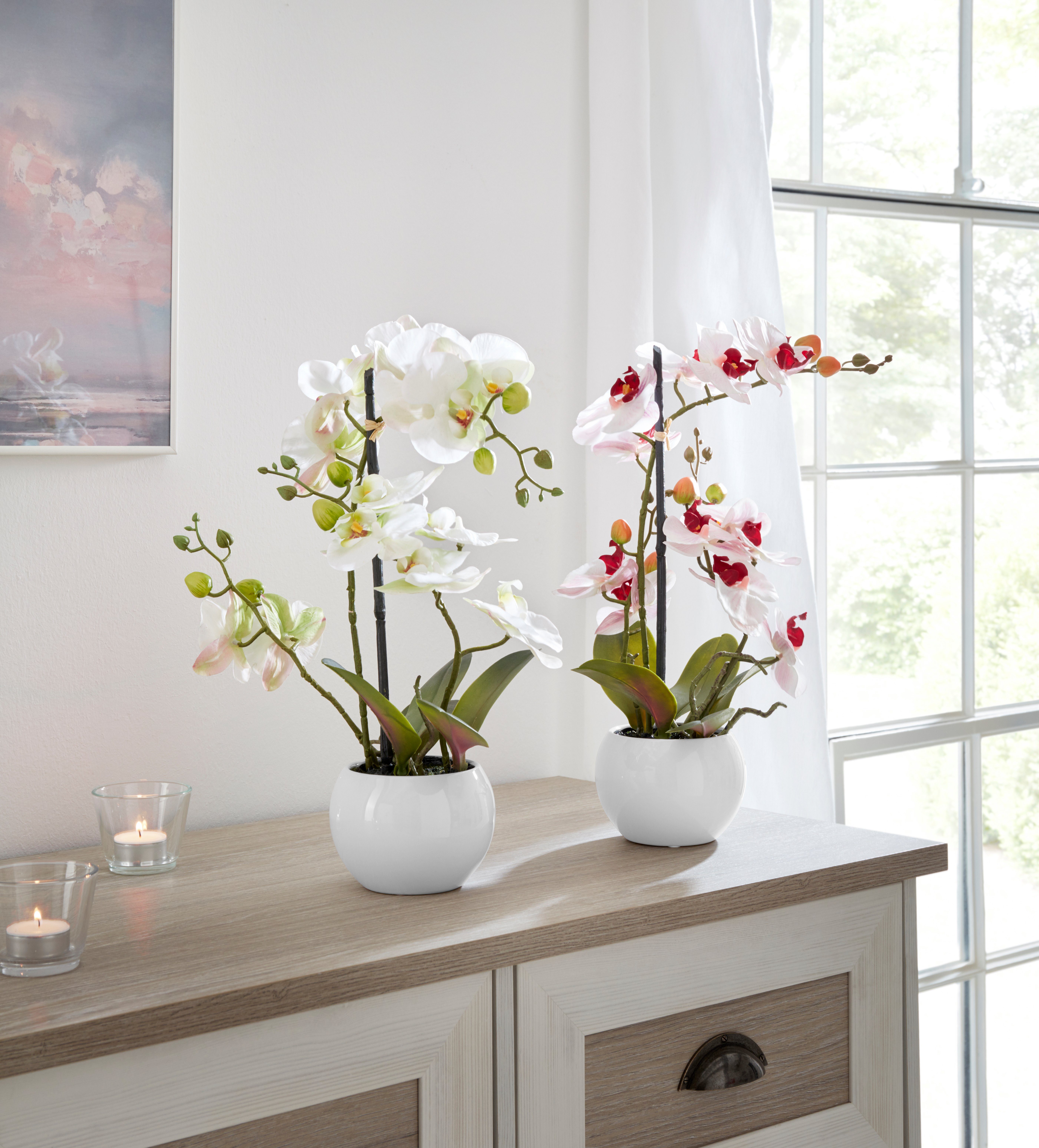 Kunstorchidee Ernestine Orchidee, DELAVITA, Höhe 42 cm, Kunstpflanze, im Topf