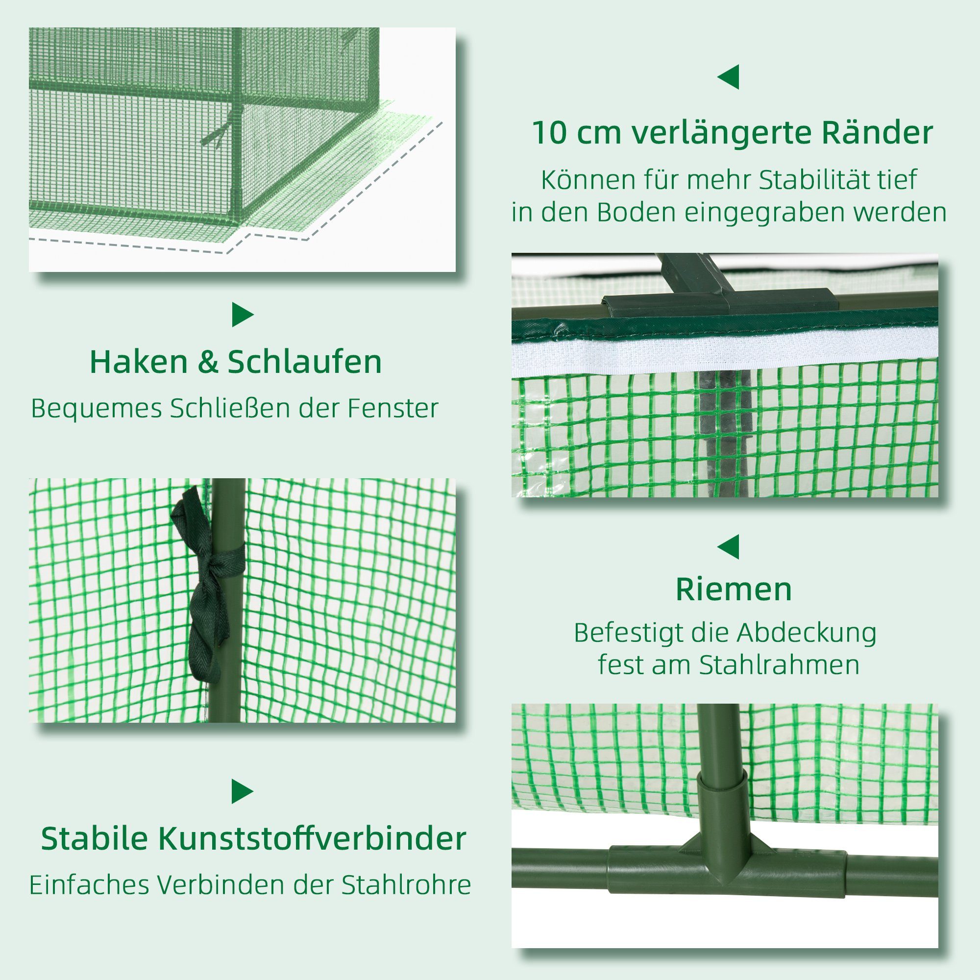 Outsunny Foliengewächshaus Gewächshaus
