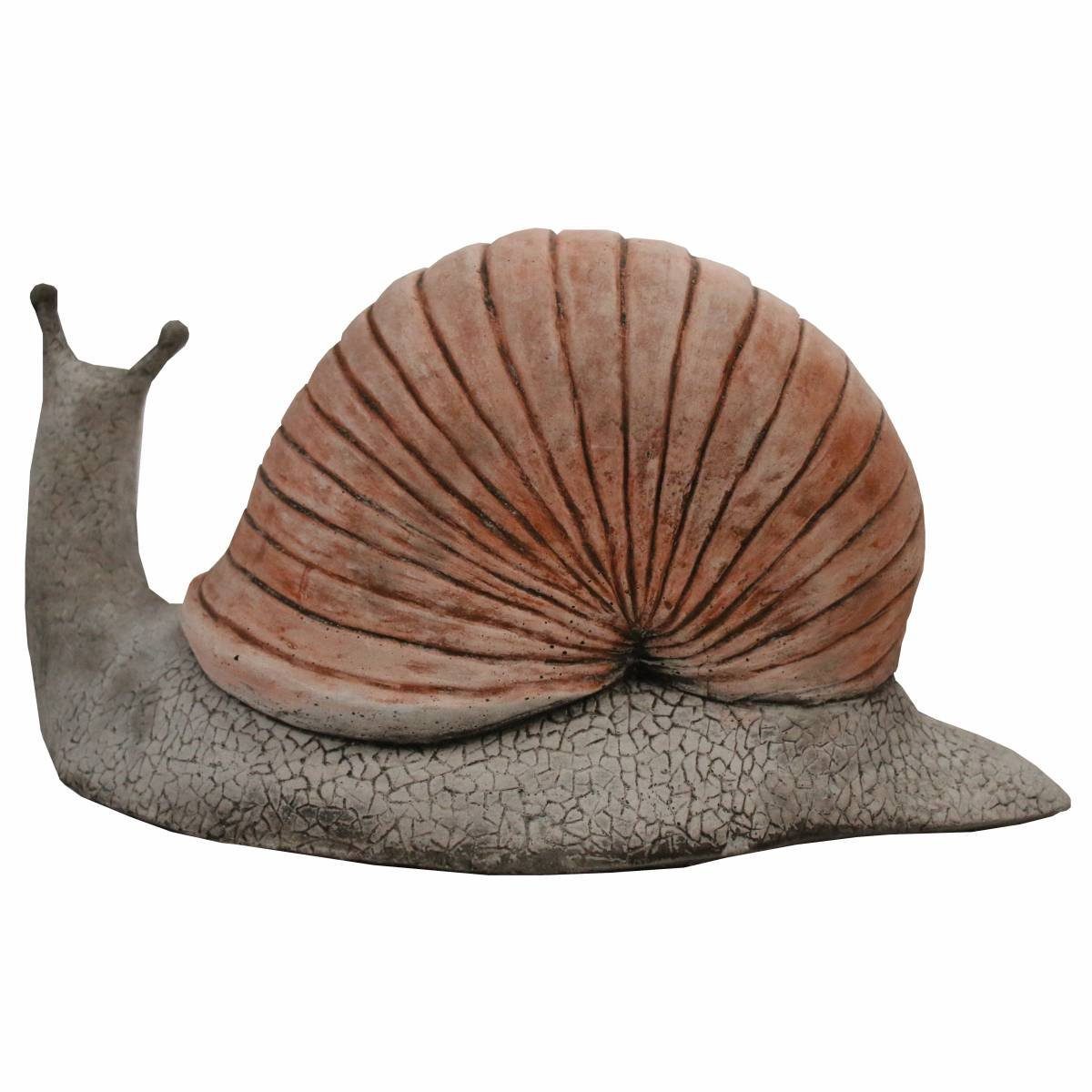 440s Gartenfigur 440s 2-farbige Schnecke Antiksteinguss H ca. 21 cm grau-terracotta, (Stück)