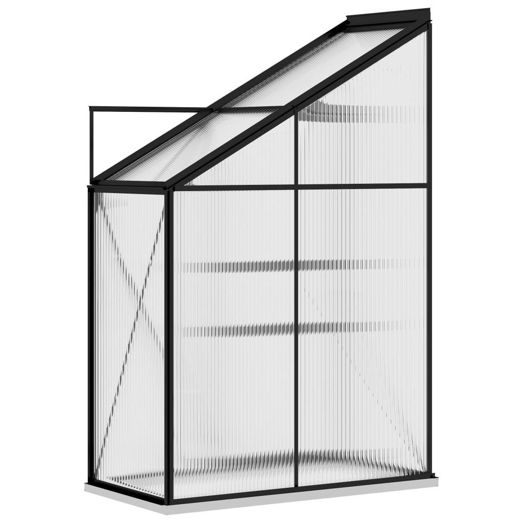 vidaXL Gewächshaus Anlehngewächshaus Anthrazit Aluminium 1,44 m³