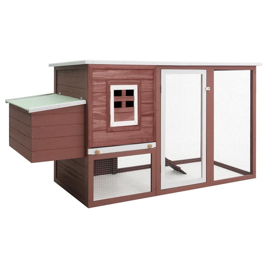 vidaXL Hühnerstall Garten-Hühnerstall mit 1 Legenest Braun Holz